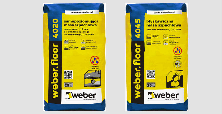 weber.floor 4045 i weber.floor 4020 - nowe masy szpachlowe Weber